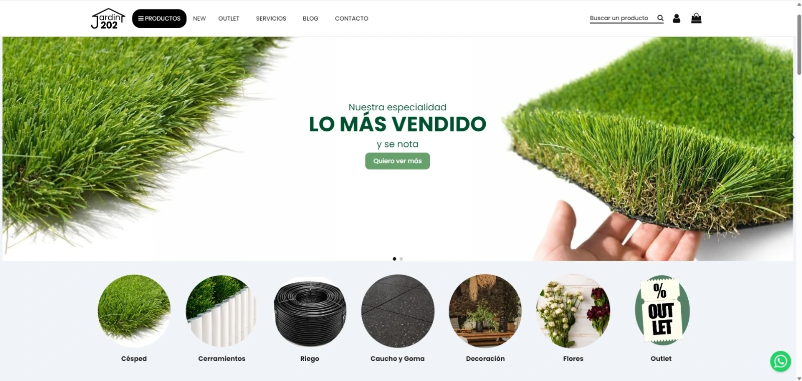 Web de Jardin202 después del rediseño