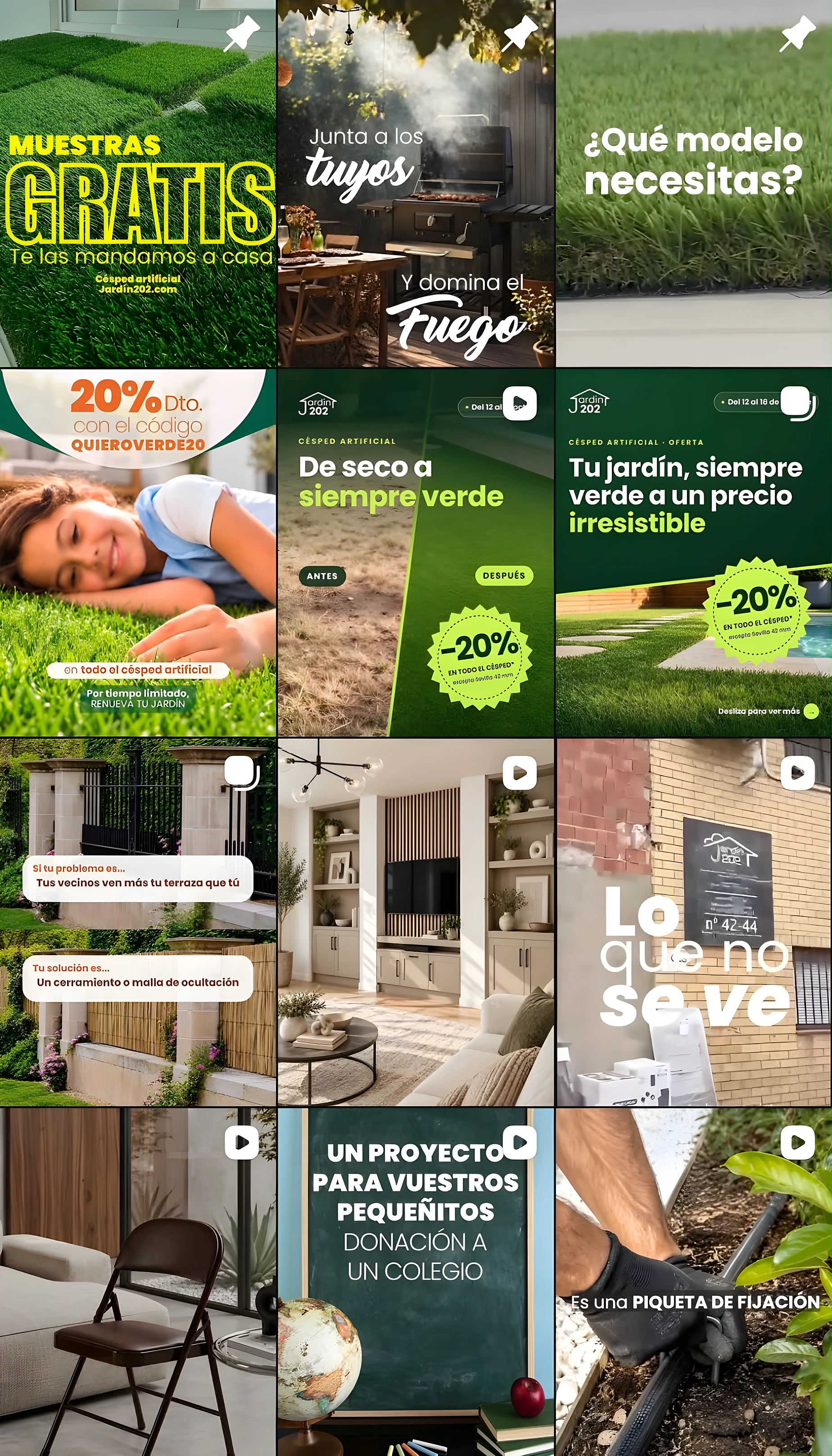 Cuadrícula del feed de Instagram de jardin202
